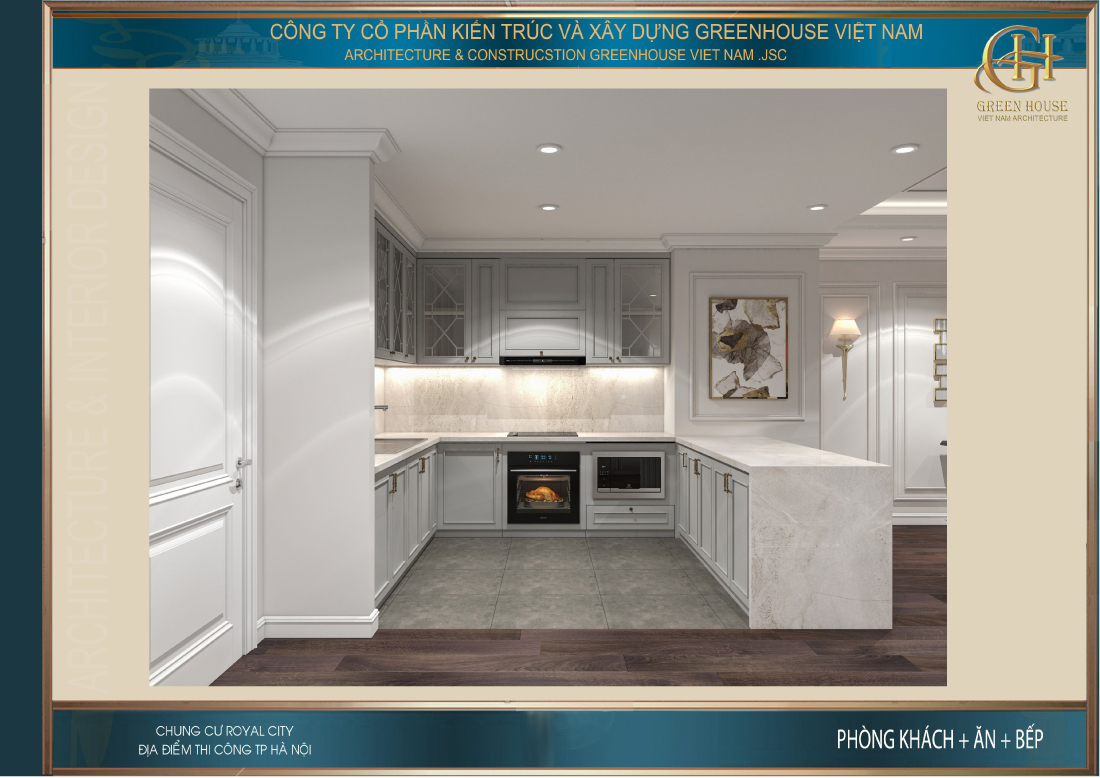 Thiết kế tủ bếp hình chữ U vừa hiện đại vừa thông minh