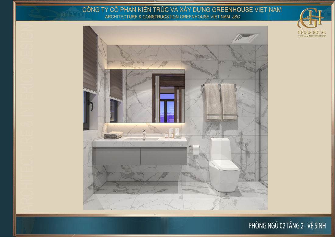 Phòng vệ sinh riêng của phòng ngủ số 2 tầng 2