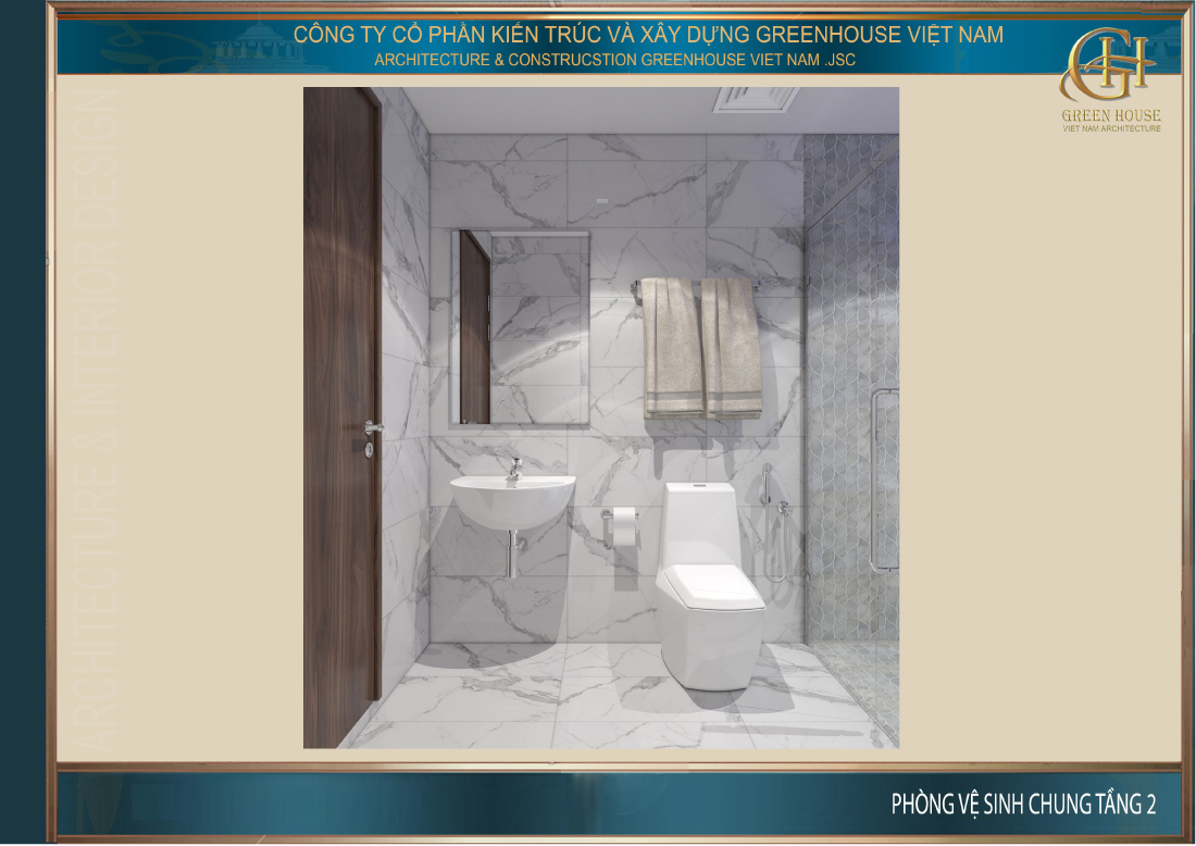 Phòng vệ sinh chung trên tầng 2
