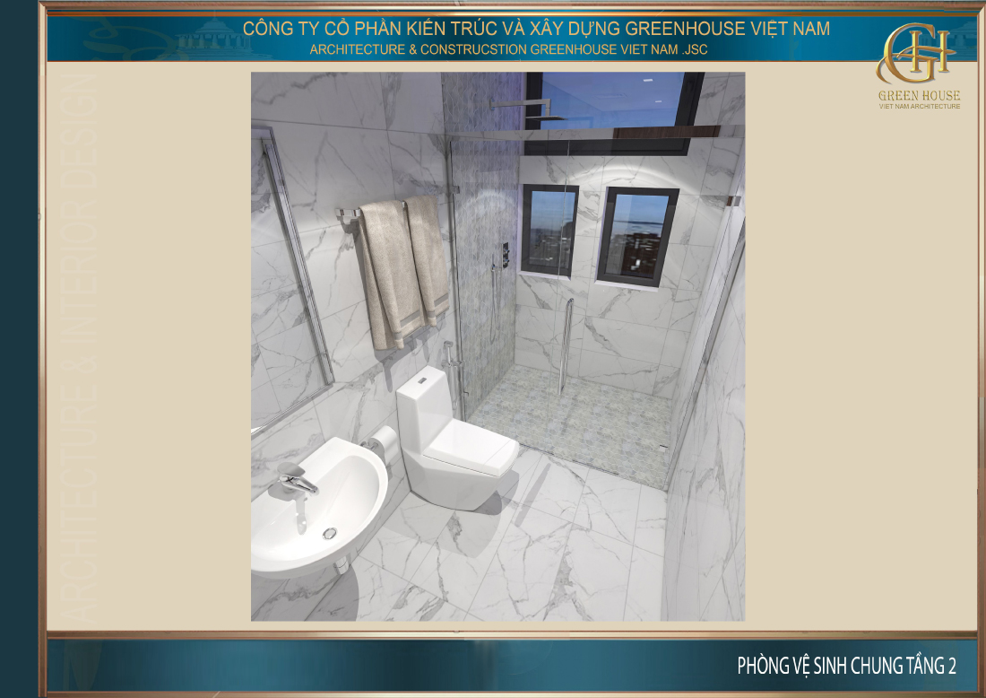 Phòng vệ sinh chung trên tầng 2