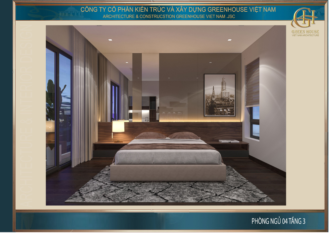 Phòng ngủ thiết kế đơn giản nhưng vẫn đảm bảo đủ công năng