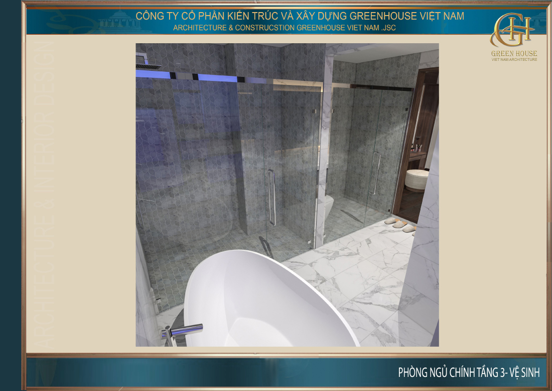 Cấu trúc nhà vệ sinh rộng rãi, đảm bảo công năng sinh hoạt riêng tư