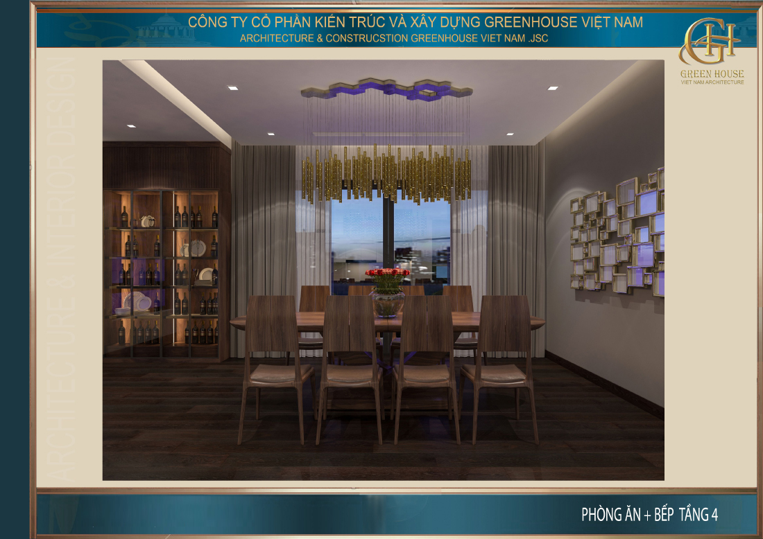 Phòng ăn được bố trí với cảnh thiên nhiên tươi đẹp xung quanh giúp tăng cảm giác ngon miệng