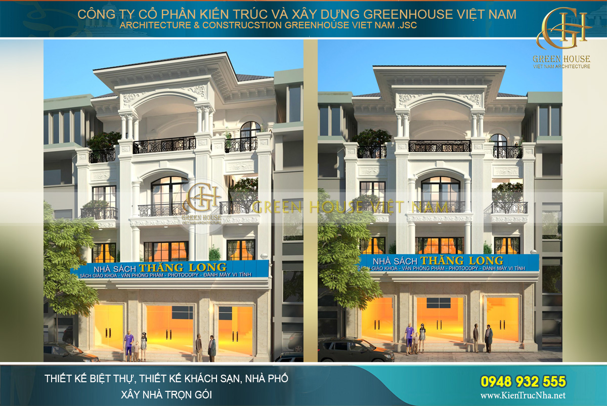 thiết kế nhà ở kết hợp kinh doanh 4 tầng