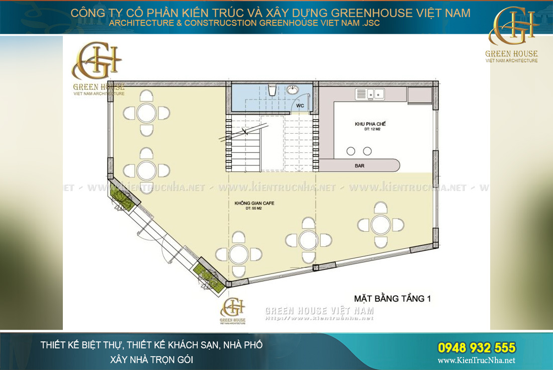 thiết kế nhà phố kết hợp kinh doanh 5 tầng