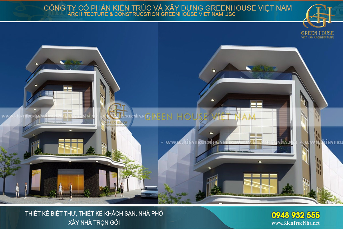 thiết kế nhà phố kết hợp kinh doanh 5 tầng