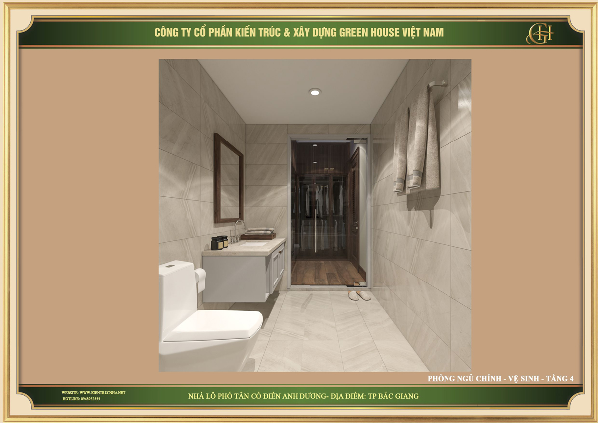 Thiết kế phòng WC cho phòng ngủ chính tại nhà phố Bắc Giang