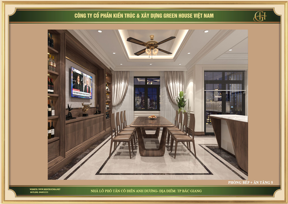 Thiết kế bộ bàn ăn 8 ghế vừa tạo nên sự sang trọng không kém phần hiện đại