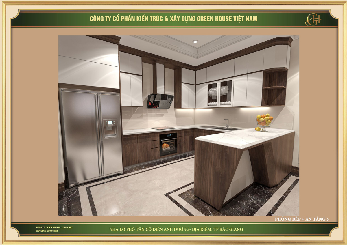 Quầy bar mini được kết hợp vô cùng ấn tượng và tiện dụng