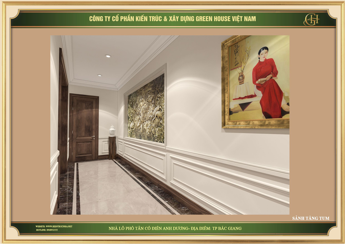 Hành lang dẫn đến phòng thờ của gia đình