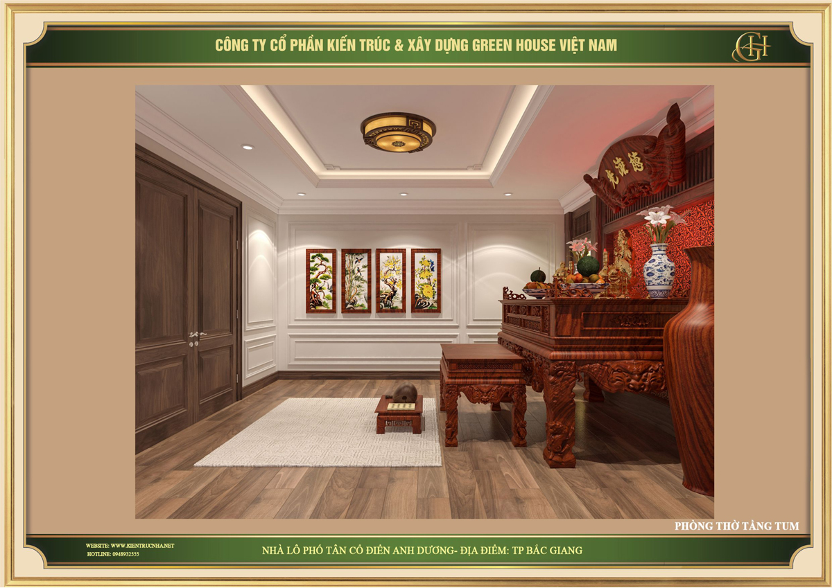 Thiết kế phòng thờ mang đậm nét văn hóa truyền thống