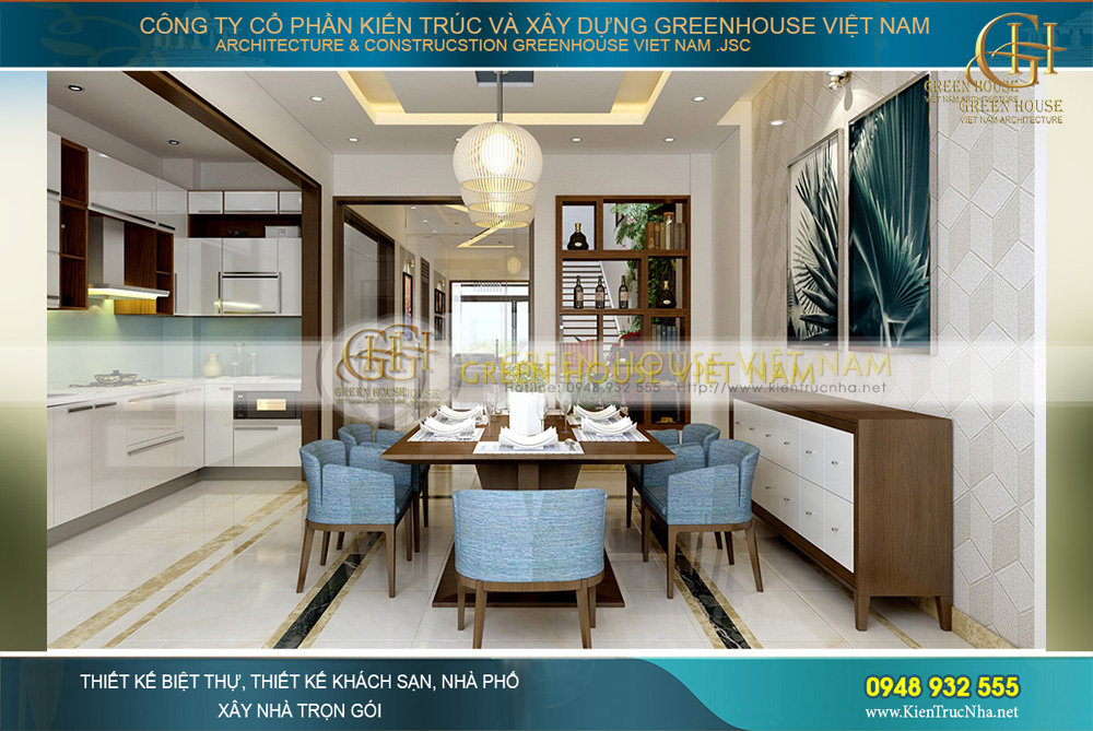 Thiết kế nội thất nhà ống hiện đại 5 tầng kết hợp kinh doanh