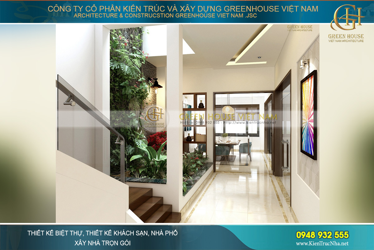 Thiết kế nội thất nhà ống hiện đại 5 tầng kết hợp kinh doanh