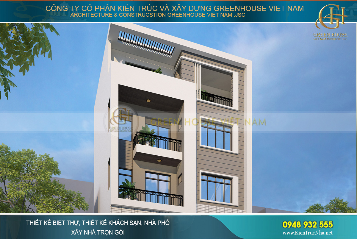 Mẫu nhà phố hiện đại 6 tầng mặt tiền 7,5m