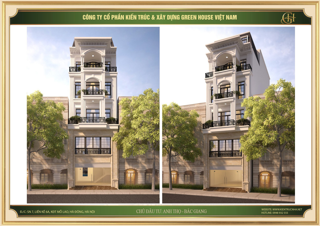 Dự án thiết kế nhà phố phong cách tân cổ điển thu hút tại Bắc Giang
