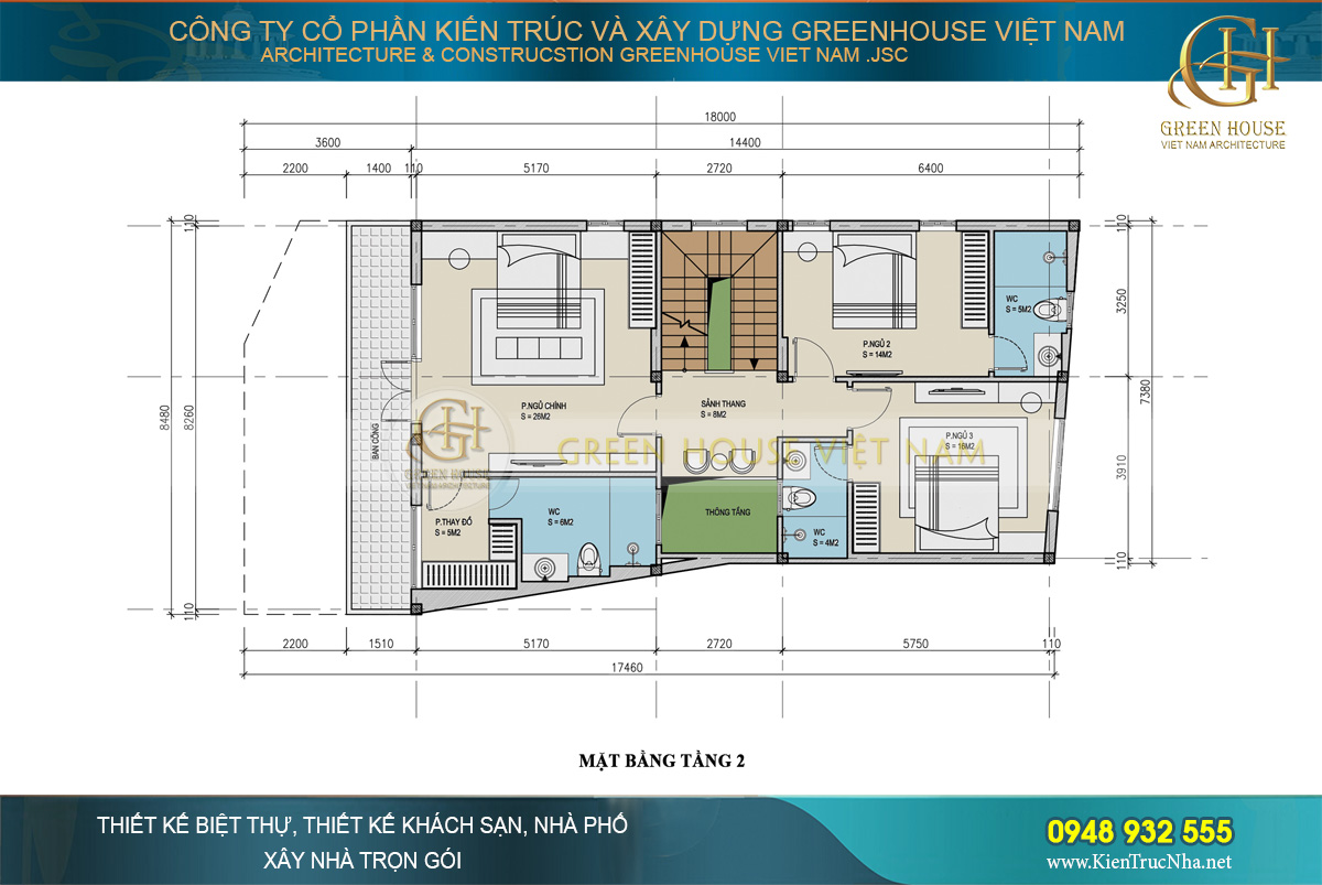 thiết kế nhà phố giả biệt thự 3 tầng diện tích 150m2 