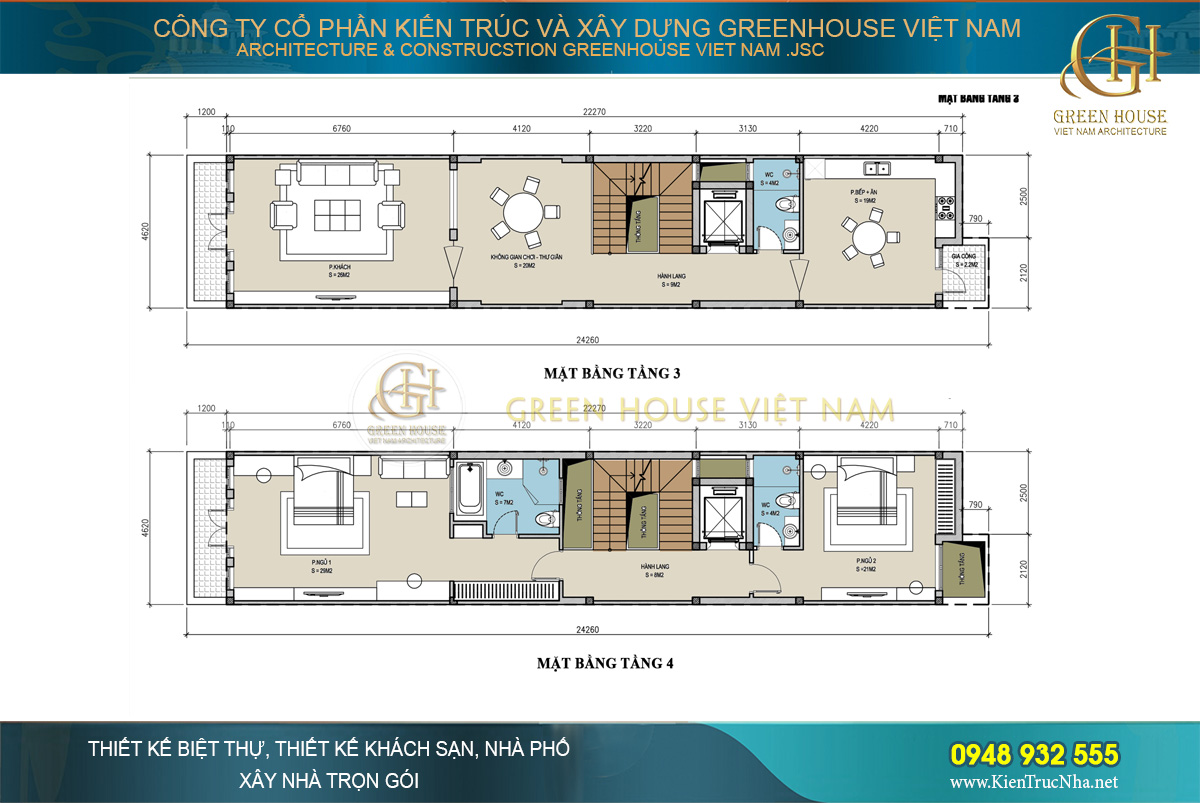 thiết kế nhà phố hiện đại kết hợp kinh doanh 6 tầng