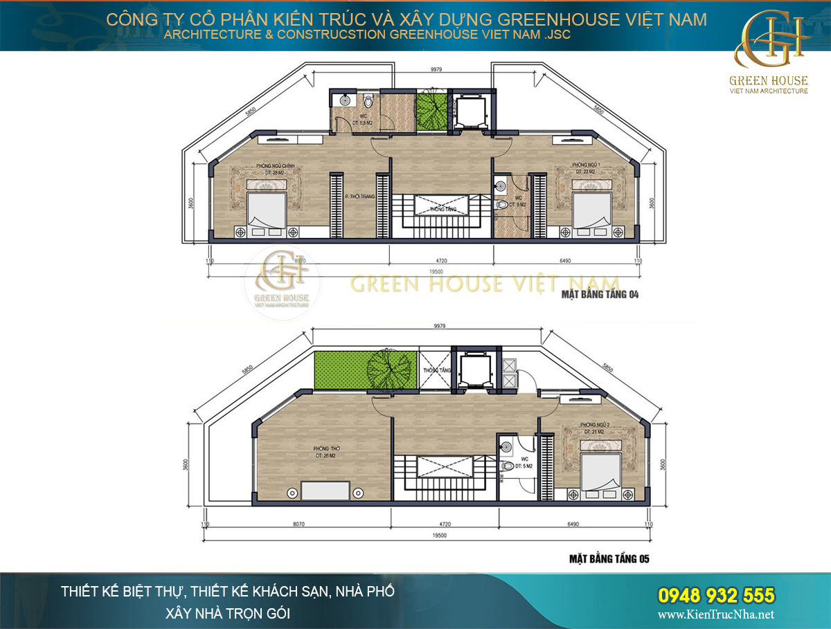 Thiết kế khu phố thương mại tân cổ điển 5 tầng
