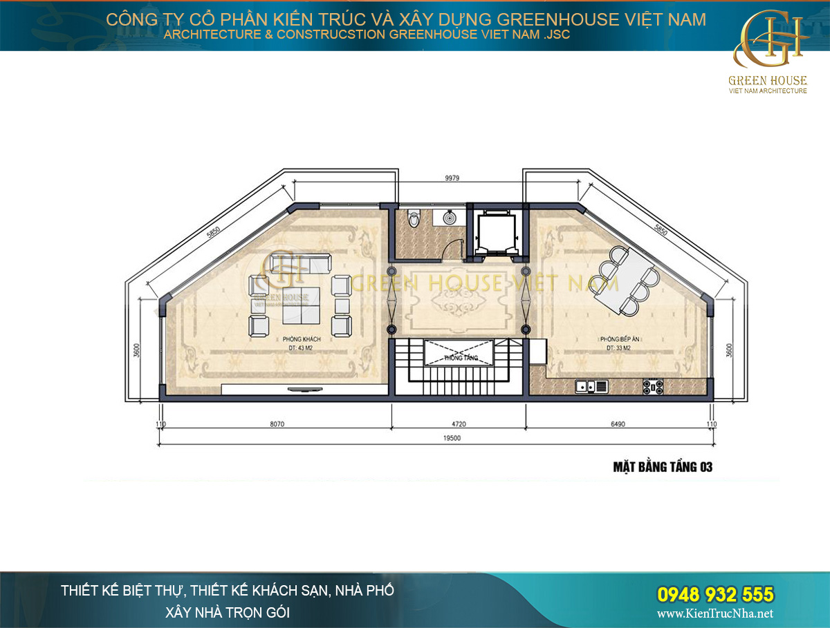 Thiết kế khu phố thương mại tân cổ điển 5 tầng