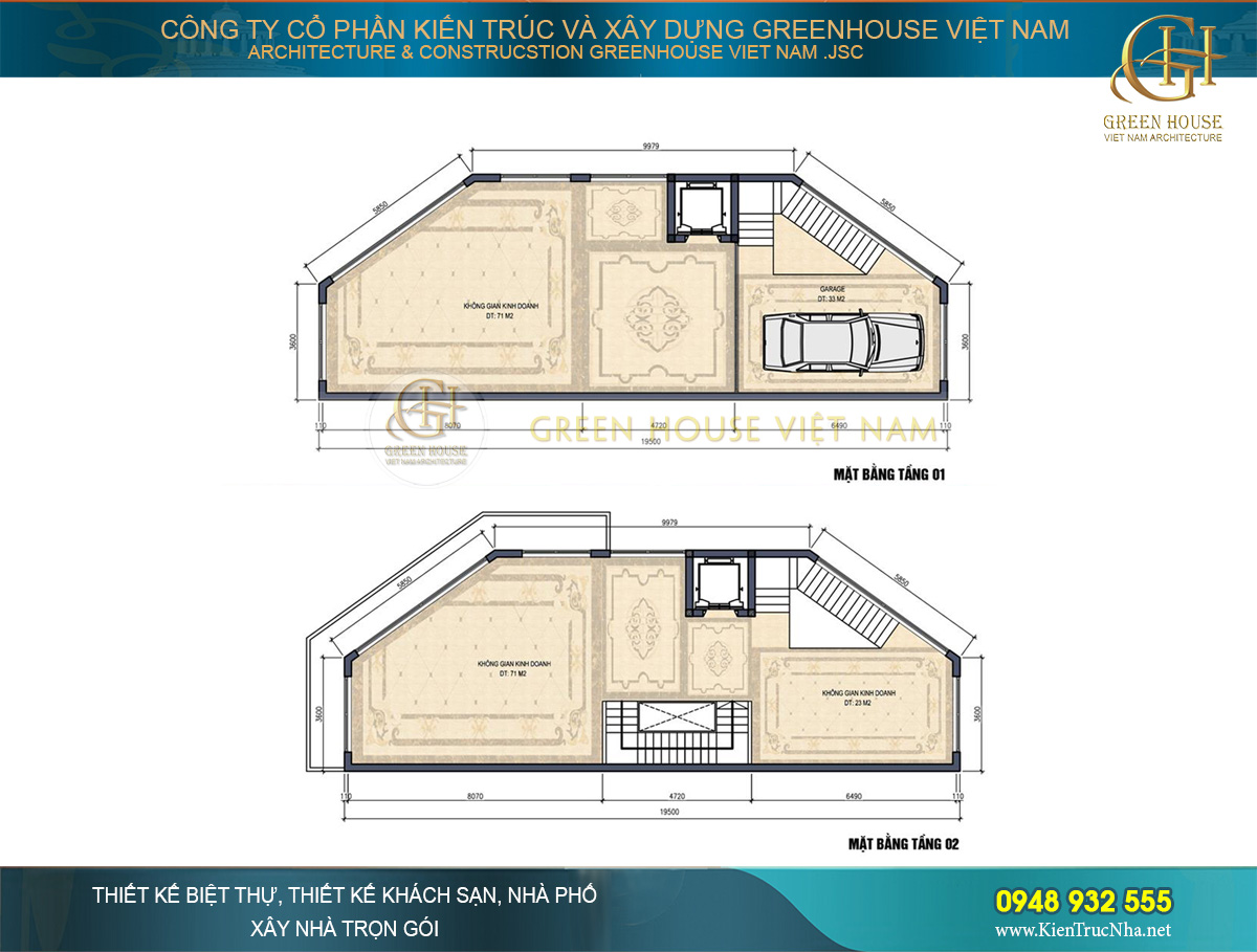 Thiết kế khu phố thương mại tân cổ điển 5 tầng