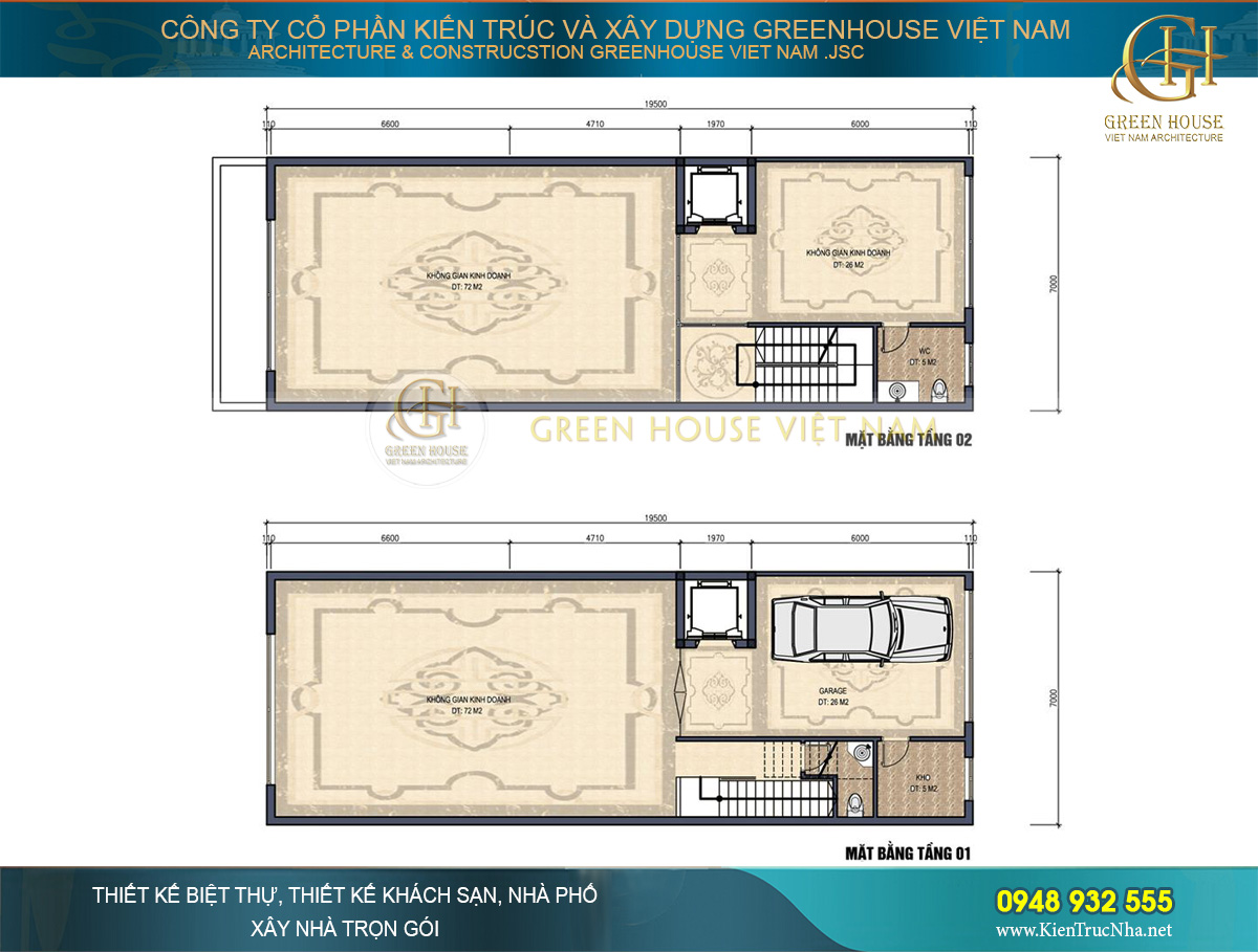 Thiết kế khu phố thương mại tân cổ điển 5 tầng