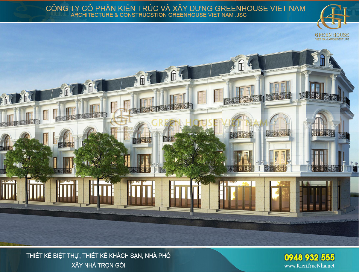 Thiết kế khu phố thương mại tân cổ điển 5 tầng