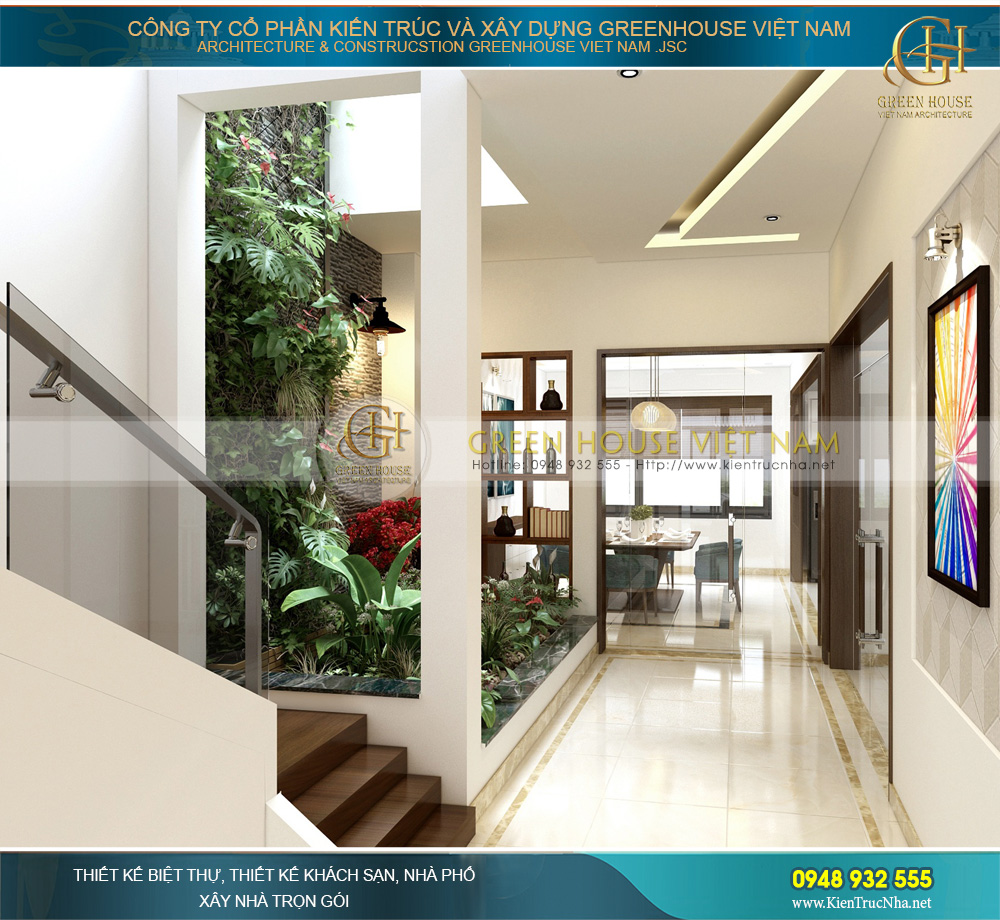 thiết kế nhà phố hiện đại kết hợp văn phòng 5 tầng mặt tiền 6m