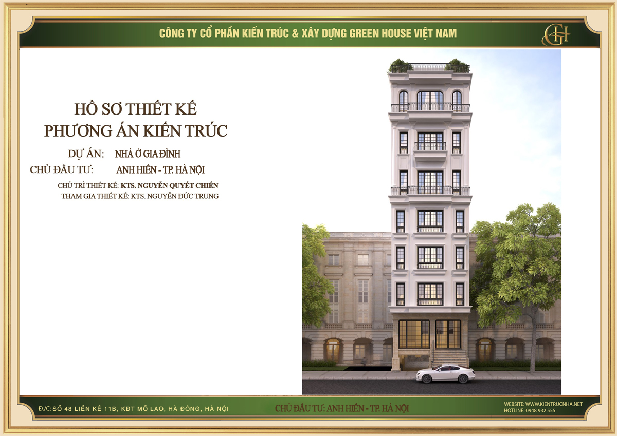 Dự án nhà phố kết hợp kinh doanh tân cổ điển sang trọng tại Hà Nội