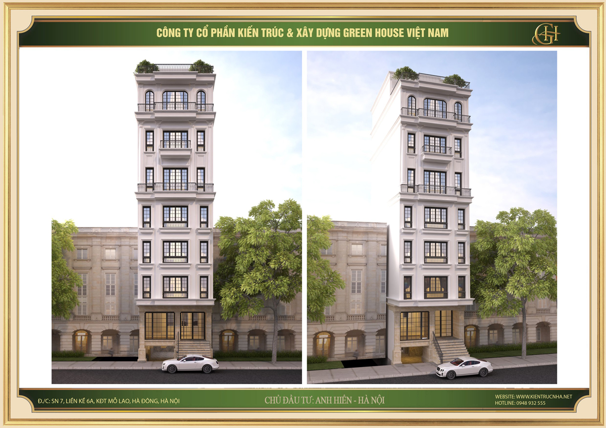 Ngôi nhà được thiết kế với màu trắng đặc trưng của phong cách tân cổ điển tinh tế