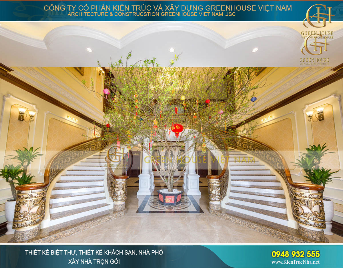 Thi công nội thất trọn gói cho biệt thự tân cổ điển 400m2