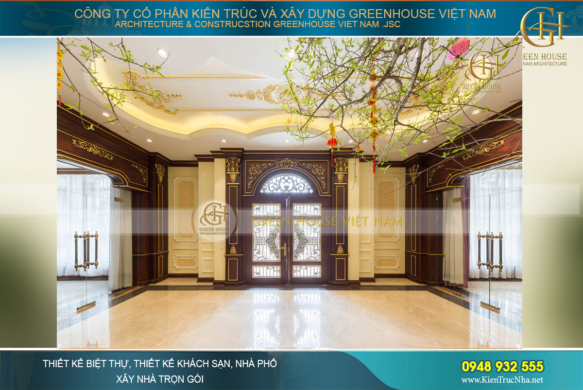 Thi công nội thất trọn gói cho biệt thự tân cổ điển 400m2