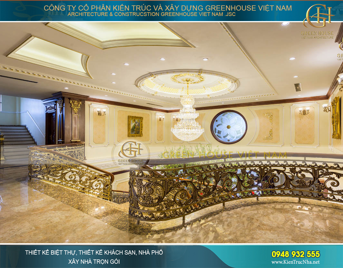 Thi công nội thất trọn gói cho biệt thự tân cổ điển 400m2