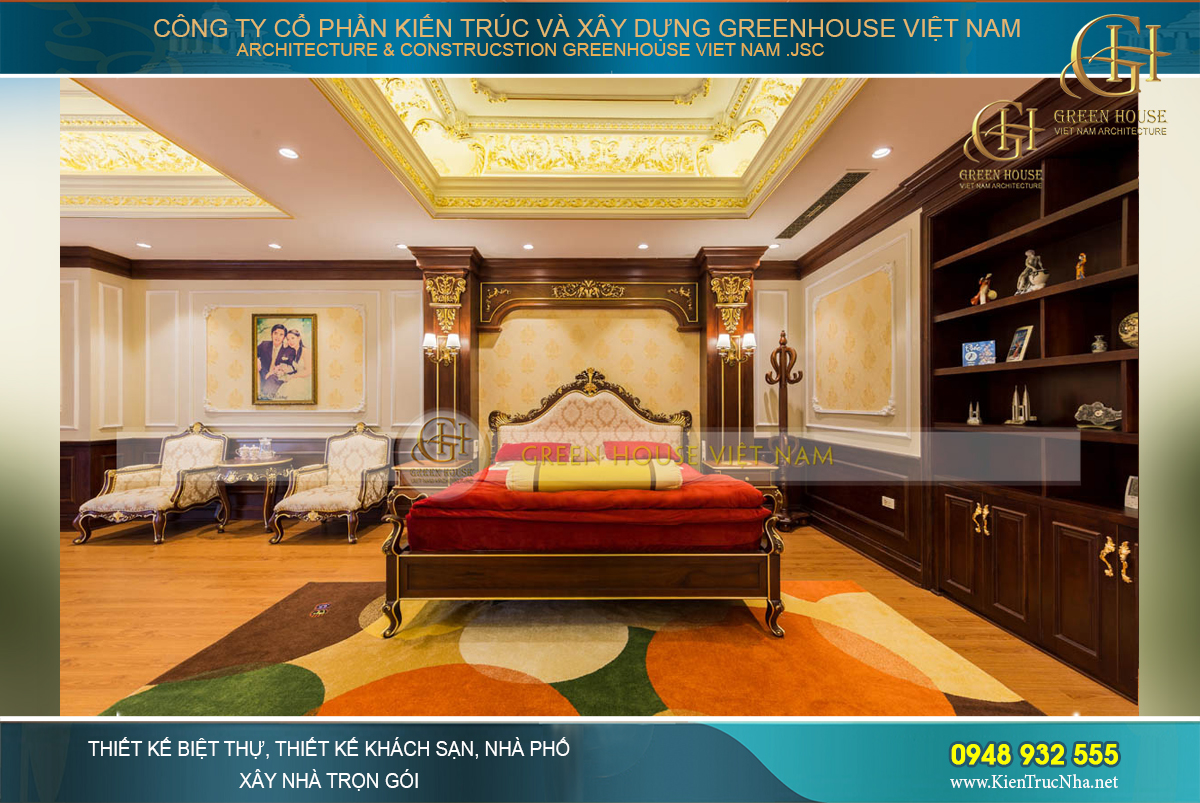 Thi công nội thất trọn gói cho biệt thự tân cổ điển 400m2