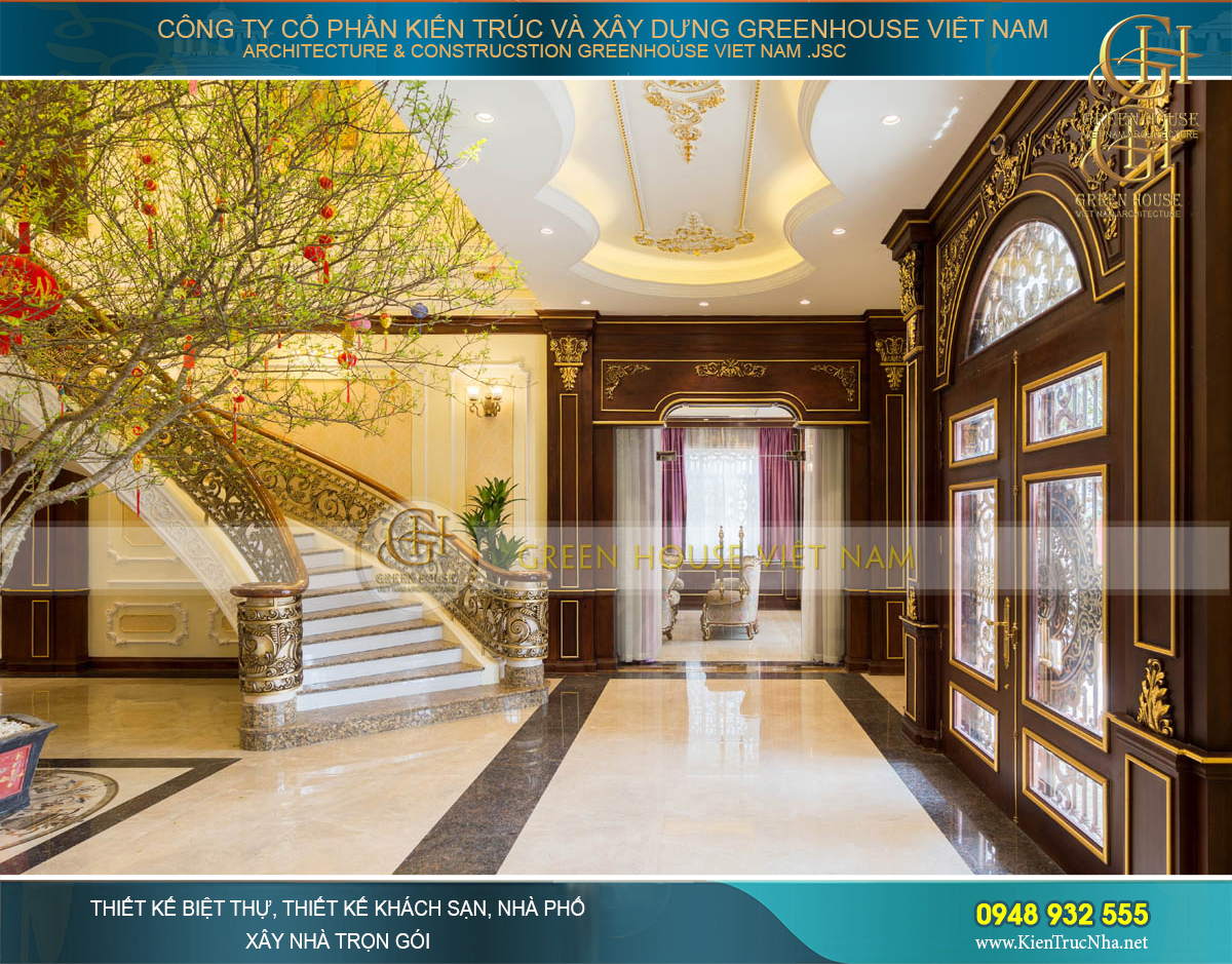 Thi công nội thất trọn gói cho biệt thự tân cổ điển 400m2