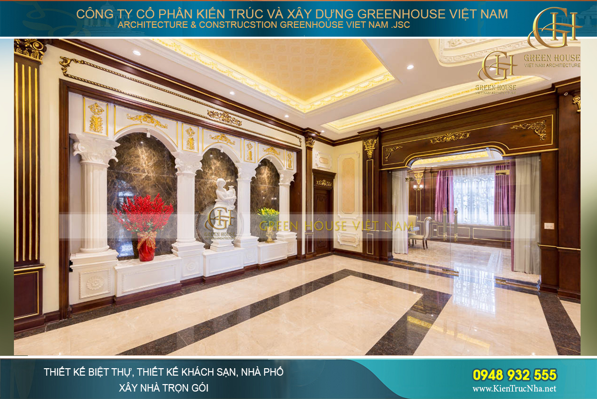 Thi công nội thất trọn gói cho biệt thự tân cổ điển 400m2