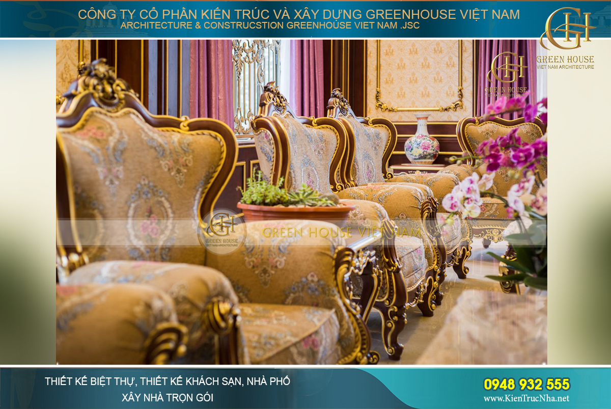 Thi công nội thất trọn gói cho biệt thự tân cổ điển 400m2