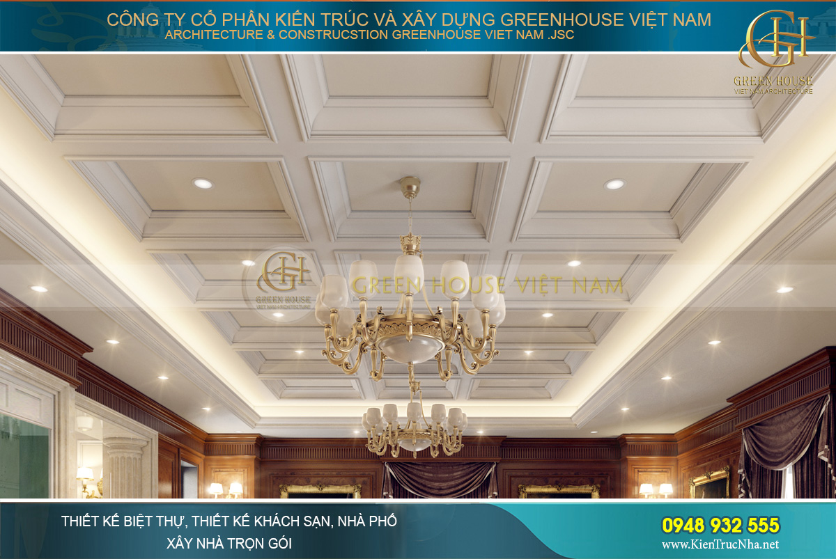 Các mẫu trần thạch cao đẹp mới nhất 2020 cho biệt thự, nhà phố