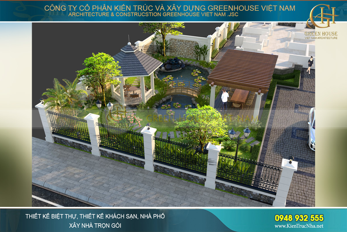 thiết kế sân vườn biệt thự tại bắc giang