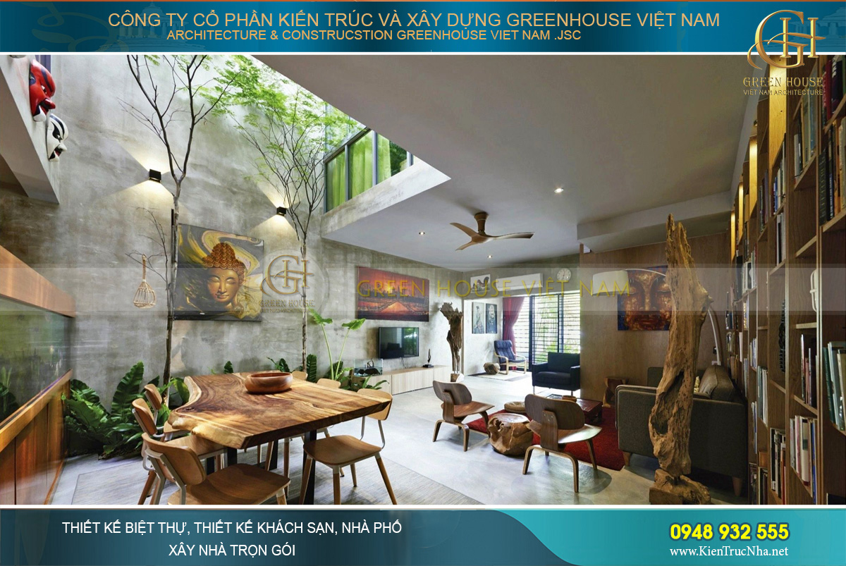 thiết kế giếng trời thuận phong thủy