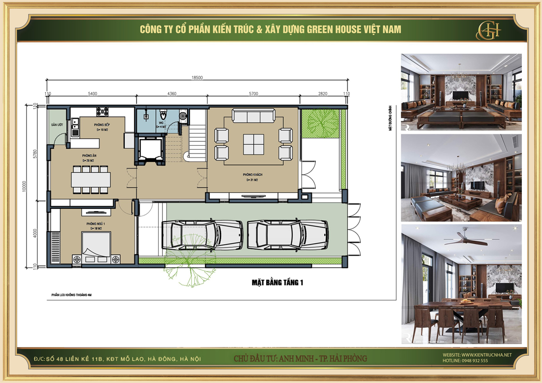 Green House Việt Nam thực hiện thiết kế, thi công nội thất, ngoại thất biệt thự trọn gói Hà Nội