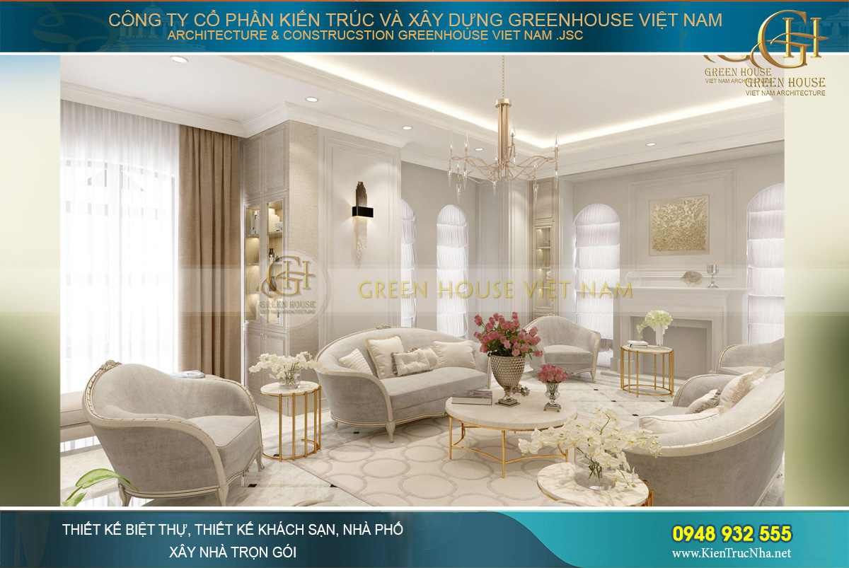 Những khung cửa kính lớn mang sáng cho căn phòng