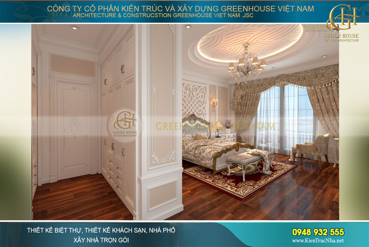 Tủ quần áo được thiết kế âm tường kết hợp làm vách ngăn đa năng