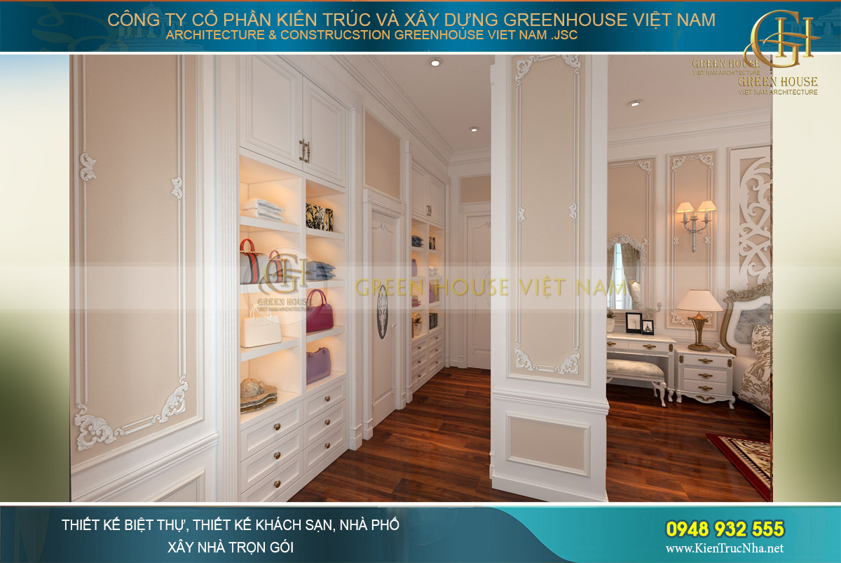 Cùng với đó là tủ thời trang với thiết kế đa năng để lưu trữ đồ đạc cá nhân một cách khoa học, gọn gàng và thẩm mỹ nhất