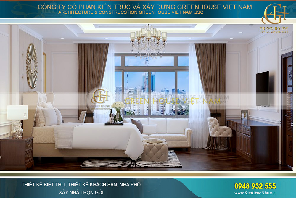 Khung cửa sổ lớn với cảnh đẹp tuyệt vời của thành phố Bắc Giang