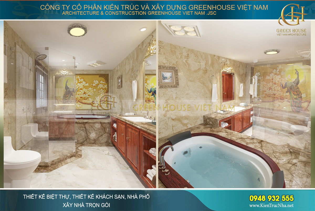 Không gian phòng tắm, phòng vệ sinh của phòng ngủ master