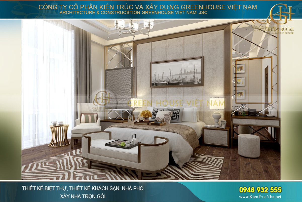 Bức tường lớn được phối với kính và khung kim loại lộng lẫy mang vẻ đẹp thời thượng