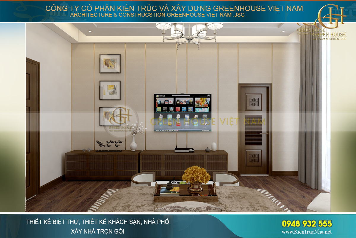 Cánh cửa dẫn tới không gian phòng tắm riêng của phòng ngủ master