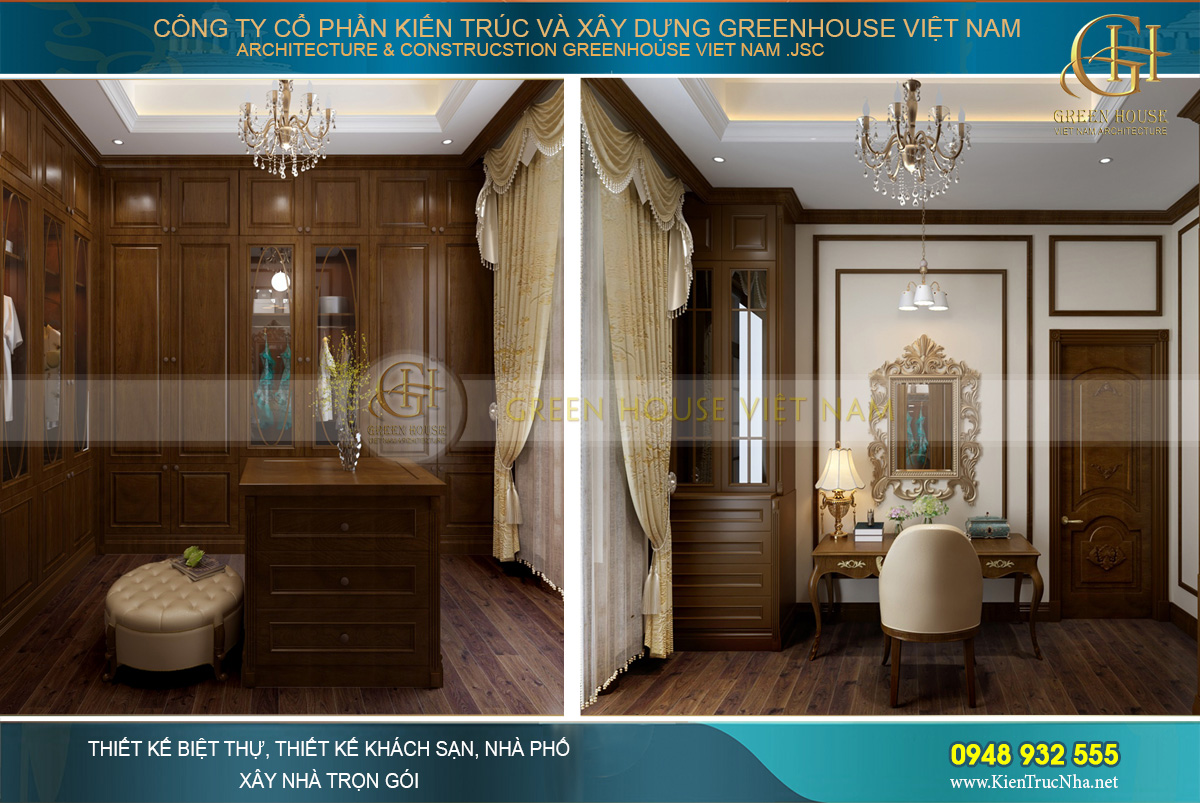 Diện tích phòng thời trang không lớn nhưng đáp ứng đủ nhu cầu của chủ nhân căn phòng