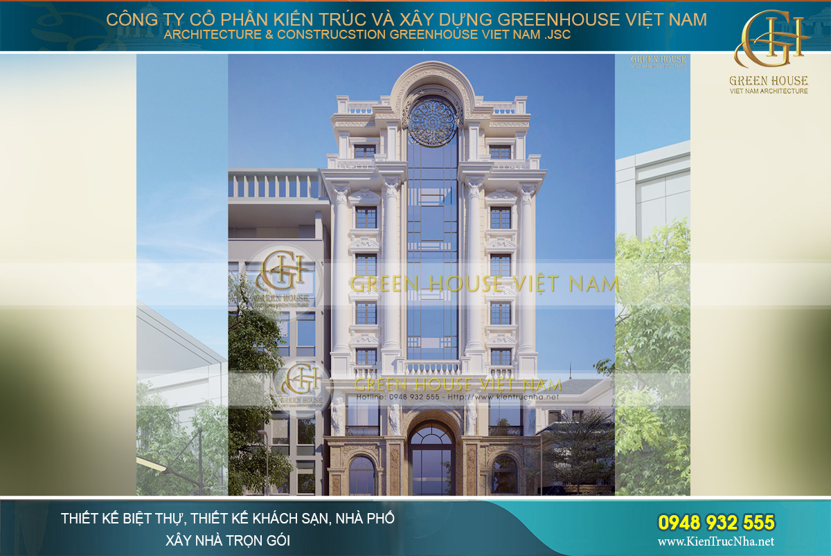 Công trình khách sạn tân cổ điển 7 tầng với vẻ đẹp trang nhã mà hoa lệ, khiến các du khách khi ngắm nhìn phải choáng ngợp say mê.