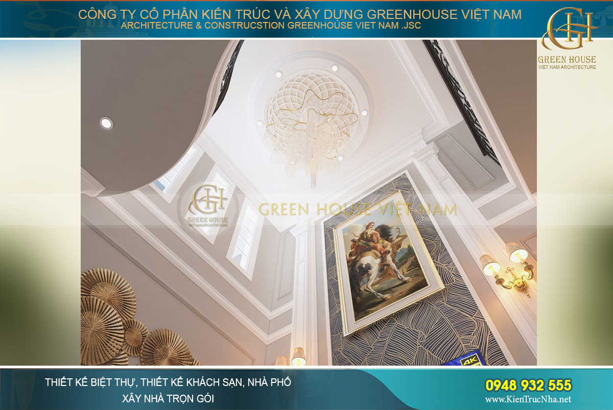 Khoảng thông tầng mang ánh sáng tràn ngập không gian và tạo lên vẻ đẹp đầy thu hút